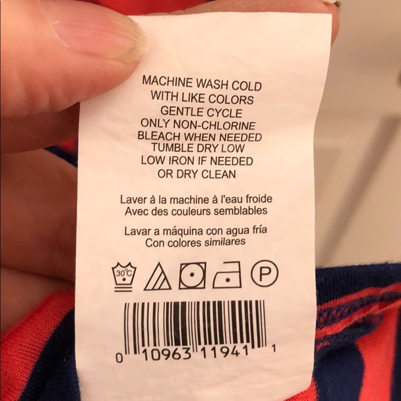 MOTHERHOOD EUC Maternity top navy red stripe sz Sm - Picture 5 of 6